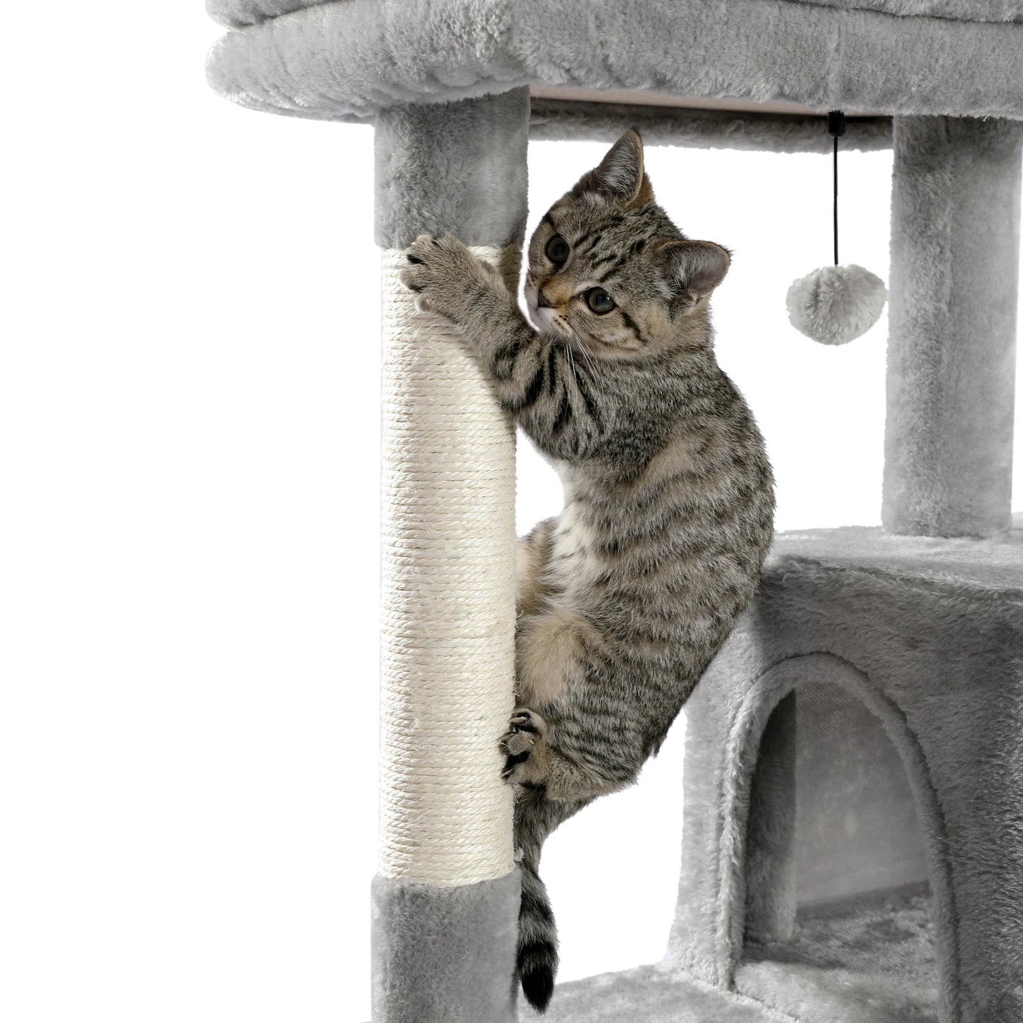 PAWZ Road Multi-Level Cat Tree House Condo Playground with Hammock for Large Cats and Kittens