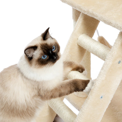 PAWZ Road Multi-Level Cat Tree House Condo Playground with Hammock for Large Cats and Kittens