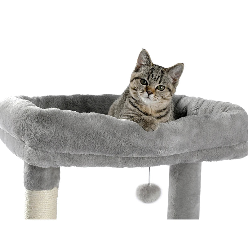 PAWZ Road Multi-Level Cat Tree House Condo Playground with Hammock for Large Cats and Kittens