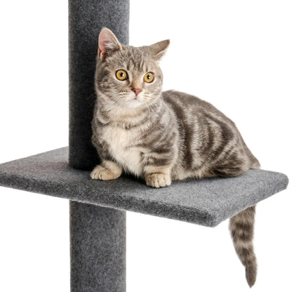 PAWZ Road Adjustable Cat Tree Condo Scratching Post, 238-274cm Floor-to-Ceiling Cat Furniture Protector