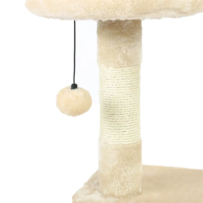 Luxury Cat Tree Tower with Double Condos, Spacious Perch, Hammock, Sisal Scratching Posts & Dangling Balls