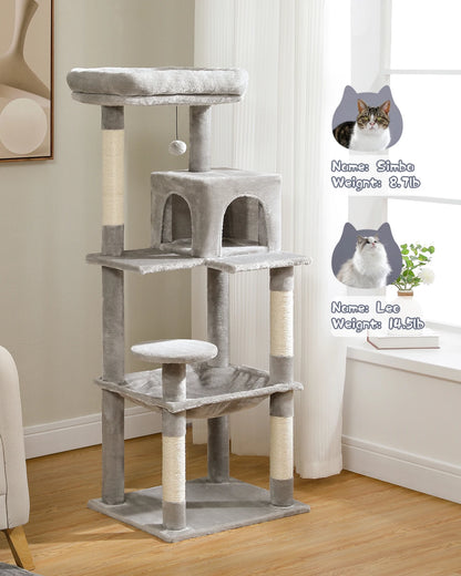 Luxury Multi-Level Cat Tree Tower with Condo, Scratching Post & Cat Toys for Indoor Cats