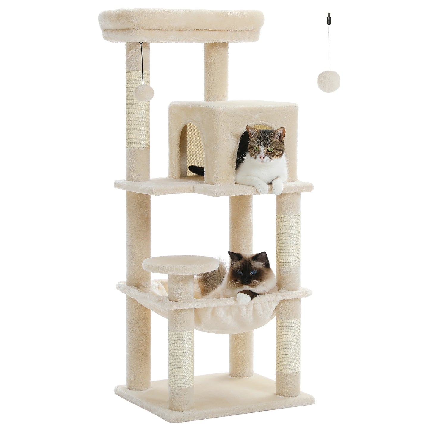 Luxury Multi-Level Cat Tree Tower with Condo, Scratching Post & Cat Toys for Indoor Cats