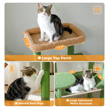 Luxury Multi-Level Cat Tree Tower with Condo, Scratching Post & Cat Toys for Indoor Cats