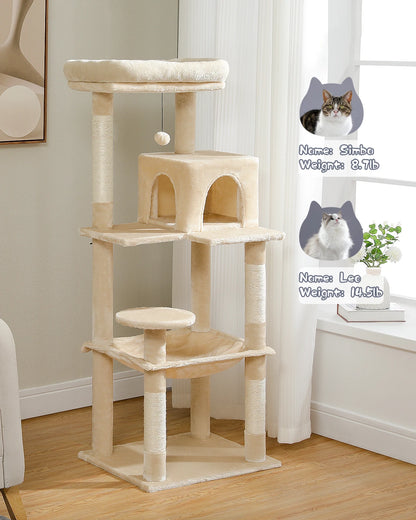 Luxury Multi-Level Cat Tree Tower with Condo, Scratching Post & Cat Toys for Indoor Cats