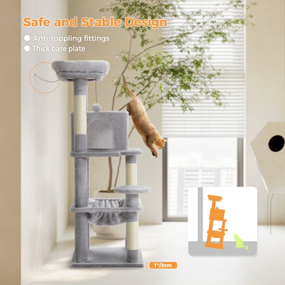 Luxury Multi-Level Cat Tree Tower with Condo, Scratching Post & Cat Toys for Indoor Cats