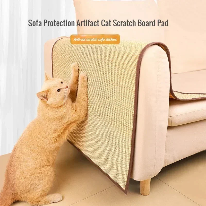 Premium Bamboo Cat Scratch Mat - Sofa Protector & Self-Massage Wear-Resistant Pad