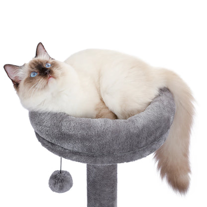 Luxury Multi-Layer Cat Tree House Condo with Ladder and Sisal Scratching Post for Climbing and Jumping