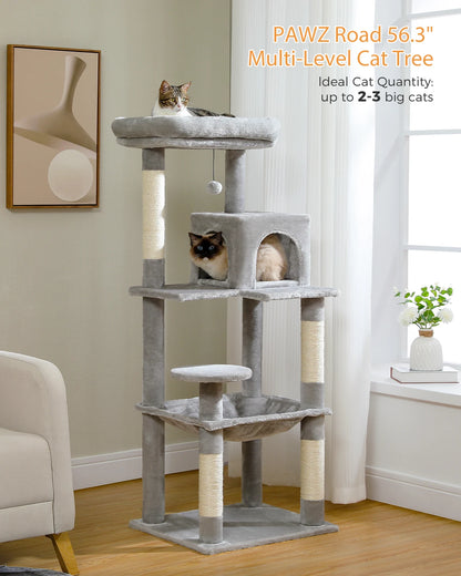 Luxury Multi-Level Cat Tree Tower with Condo, Scratching Post & Cat Toys for Indoor Cats