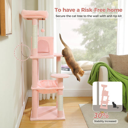 Luxury Multi-Level Cat Tree Tower with Condo, Scratching Post & Cat Toys for Indoor Cats