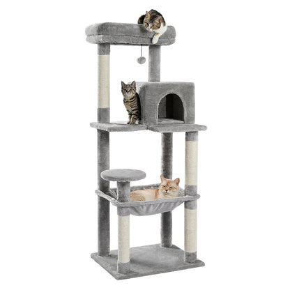 Luxury Multi-Level Cat Tree Tower with Condo, Scratching Post & Cat Toys for Indoor Cats