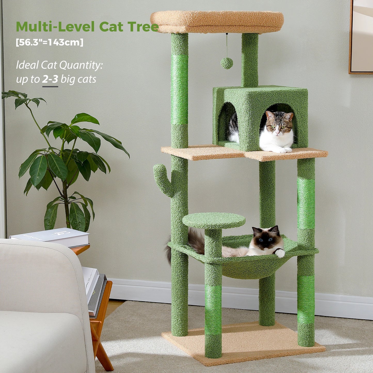 Luxury Multi-Level Cat Tree Tower with Condo, Scratching Post & Cat Toys for Indoor Cats