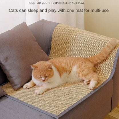 Premium Bamboo Cat Scratch Mat - Sofa Protector & Self-Massage Wear-Resistant Pad