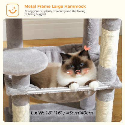 Luxury Multi-Level Cat Tree Tower with Condo, Scratching Post & Cat Toys for Indoor Cats