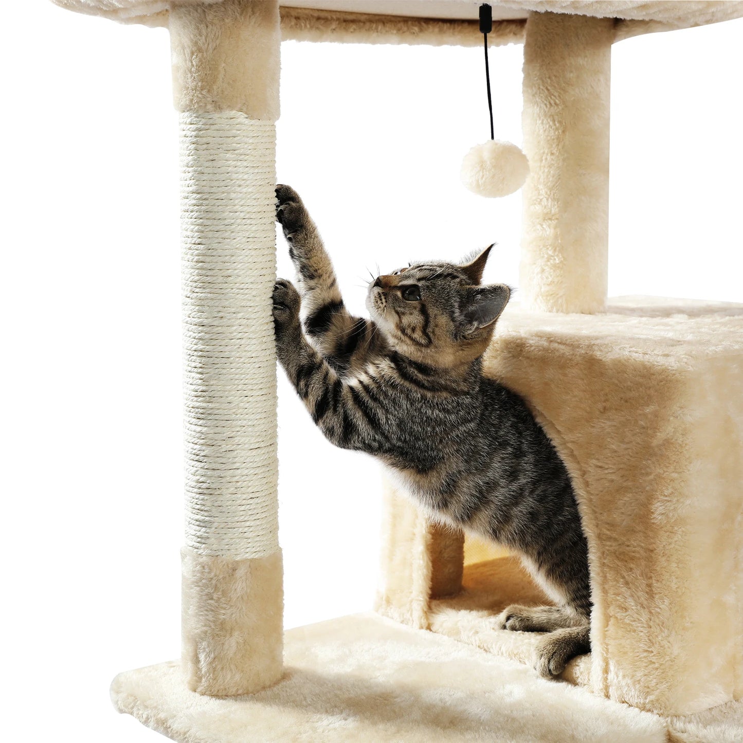 Luxury Multi-Level Cat Tree Tower with Condo, Scratching Post & Cat Toys for Indoor Cats