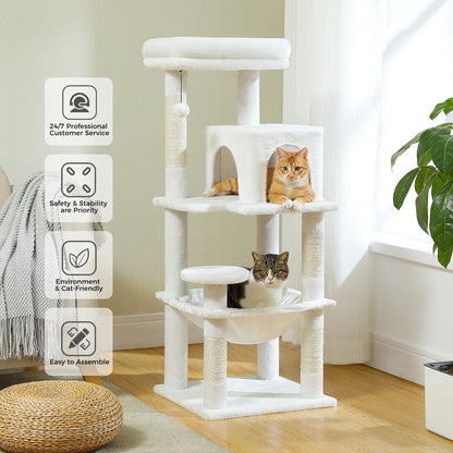 Luxury Multi-Level Cat Tree Tower with Condo, Scratching Post & Cat Toys for Indoor Cats