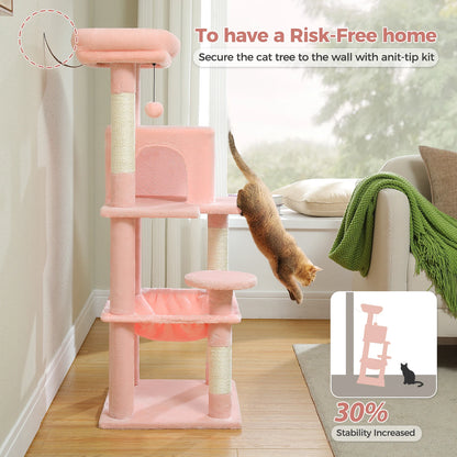 Luxury Multi-Level Cat Tree Tower with Condo, Scratching Post & Cat Toys for Indoor Cats