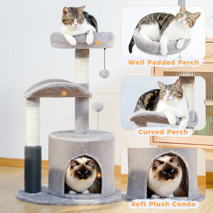 PAWZ Road Multi-Level Cat Tree House Condo Playground with Hammock for Large Cats and Kittens