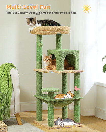 Luxury Multi-Level Cat Tree Tower with Condo, Scratching Post & Cat Toys for Indoor Cats