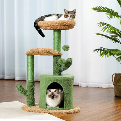 PAWZ Road Multi-Level Cat Tree House Condo Playground with Hammock for Large Cats and Kittens