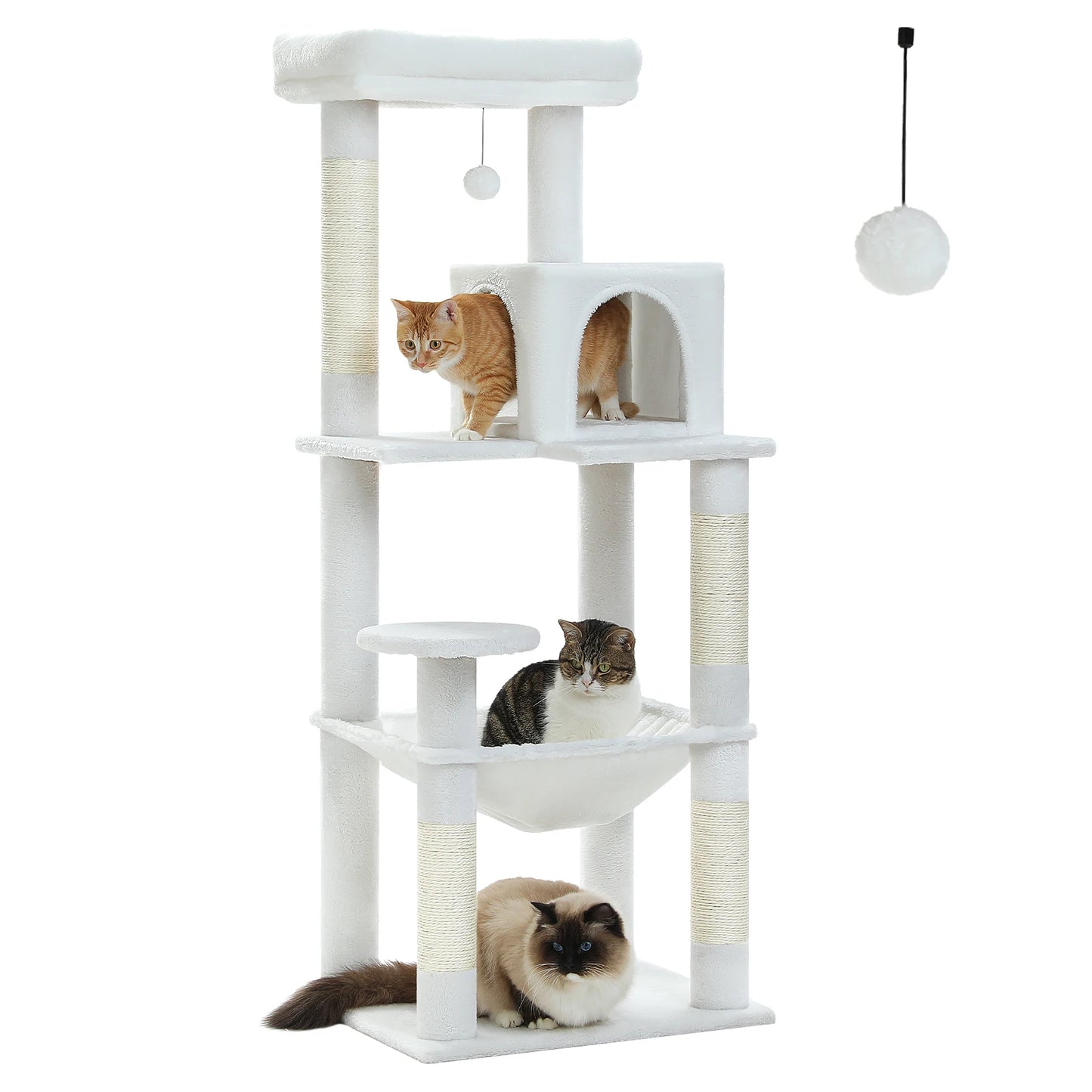 Luxury Multi-Level Cat Tree Tower with Condo, Scratching Post & Cat Toys for Indoor Cats