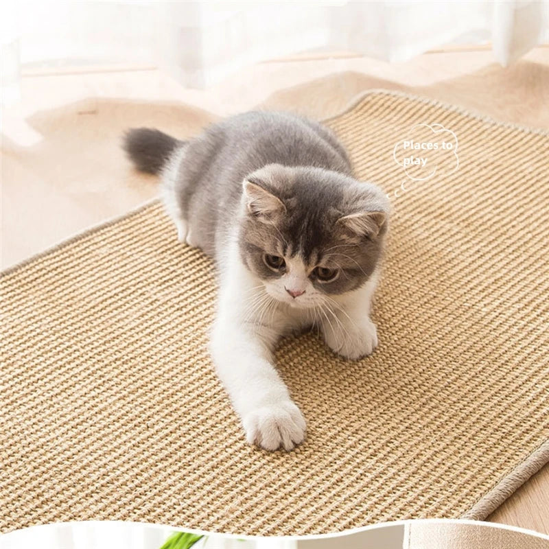 Premium Cat Scratch Guard Mat - Furniture Protector with Hook & Loop Fastener for Sofas, Cat Trees, and More