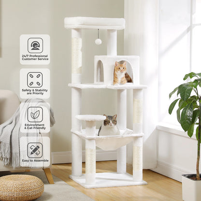 Luxury Multi-Level Cat Tree Tower with Condo, Scratching Post & Cat Toys for Indoor Cats