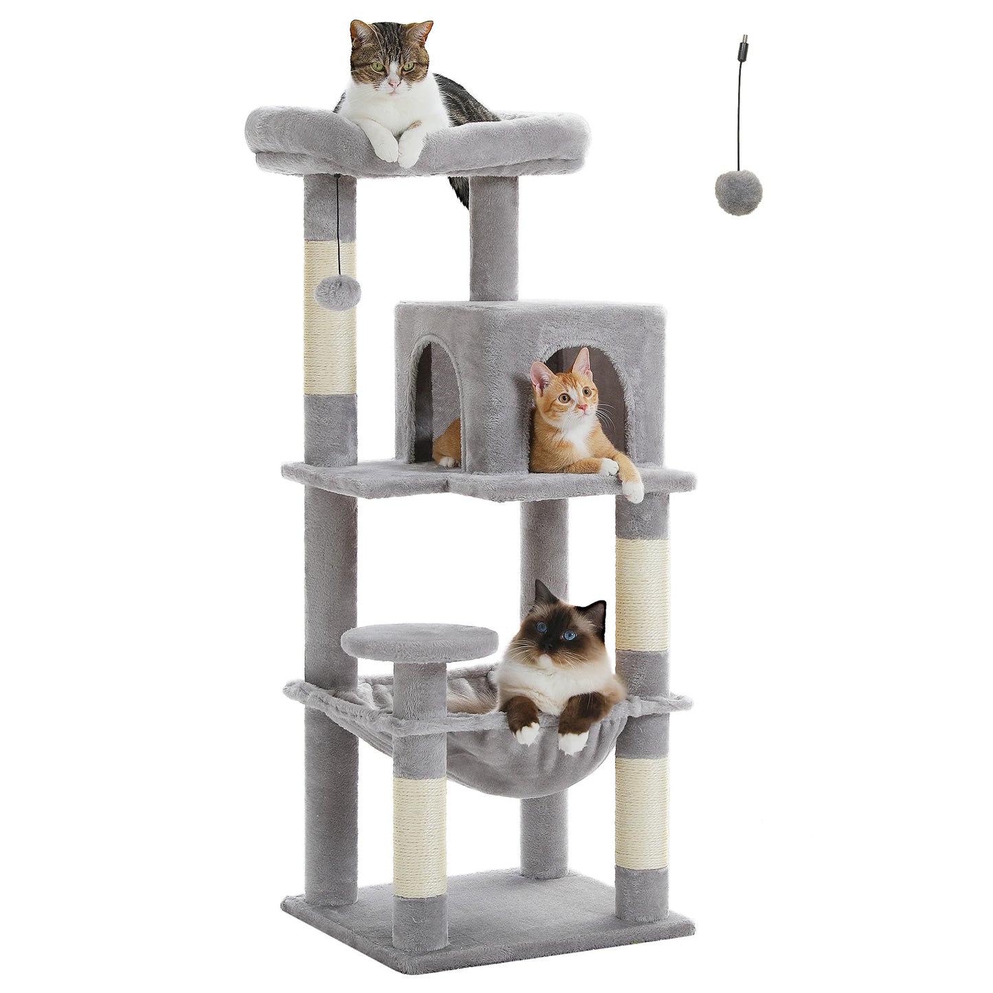 Luxury Multi-Level Cat Tree Tower with Condo, Scratching Post & Cat Toys for Indoor Cats