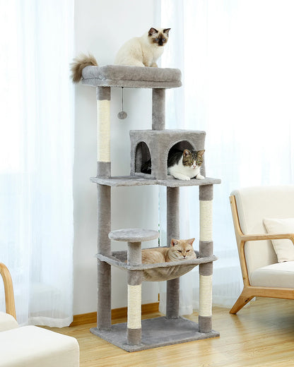 Luxury Multi-Level Cat Tree Tower with Condo, Scratching Post & Cat Toys for Indoor Cats