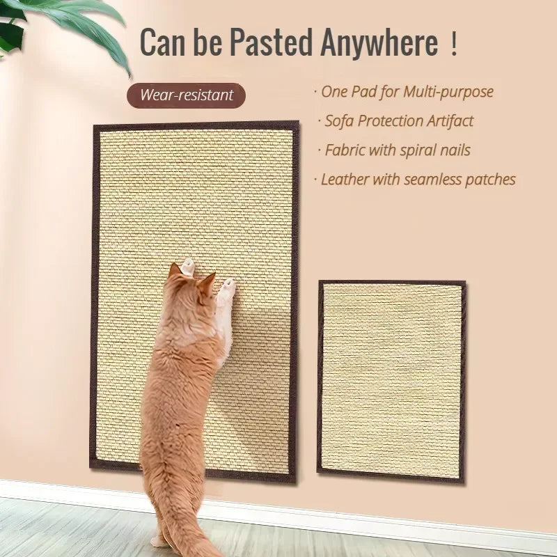 Premium Bamboo Cat Scratch Mat - Sofa Protector & Self-Massage Wear-Resistant Pad