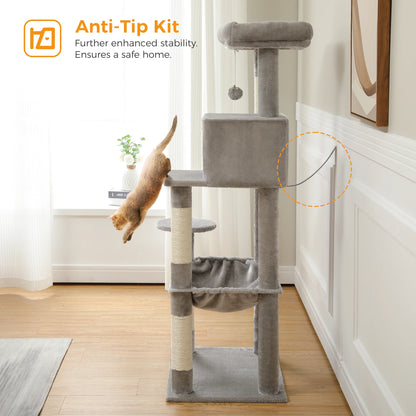 Luxury Multi-Level Cat Tree Tower with Condo, Scratching Post & Cat Toys for Indoor Cats