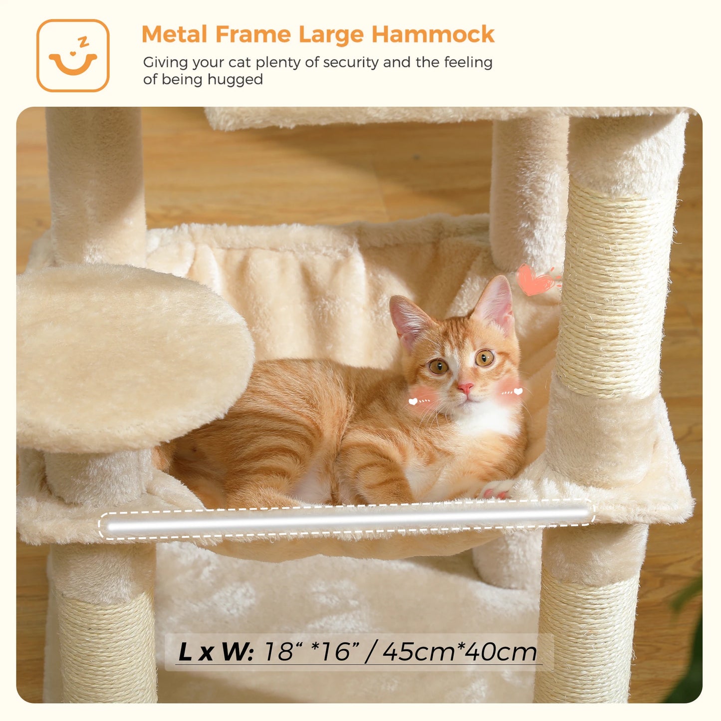 Luxury Multi-Level Cat Tree Tower with Condo, Scratching Post & Cat Toys for Indoor Cats