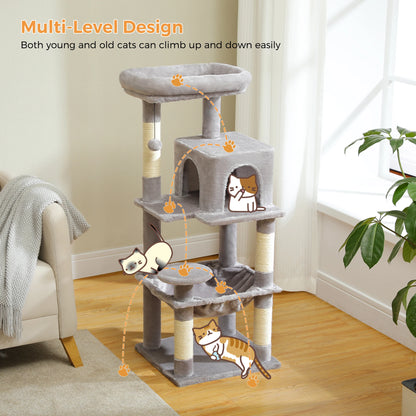 Luxury Multi-Level Cat Tree Tower with Condo, Scratching Post & Cat Toys for Indoor Cats