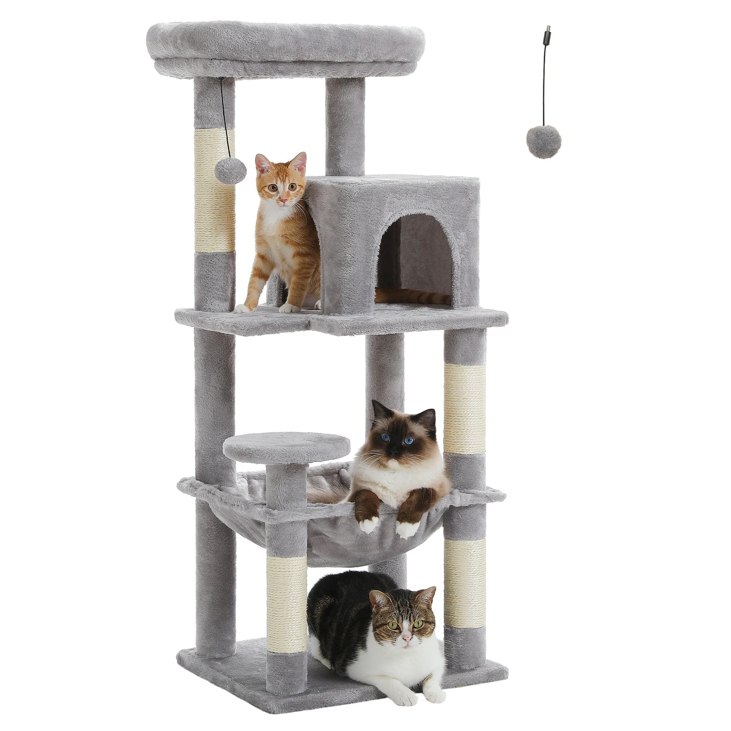 Luxury Multi-Level Cat Tree Tower with Condo, Scratching Post & Cat Toys for Indoor Cats