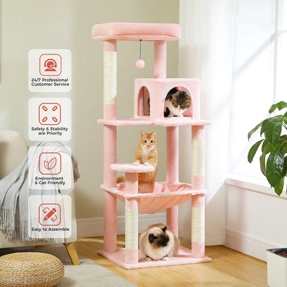 Luxury Multi-Level Cat Tree Tower with Condo, Scratching Post & Cat Toys for Indoor Cats