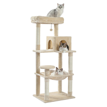 Luxury Multi-Level Cat Tree Tower with Condo, Scratching Post & Cat Toys for Indoor Cats