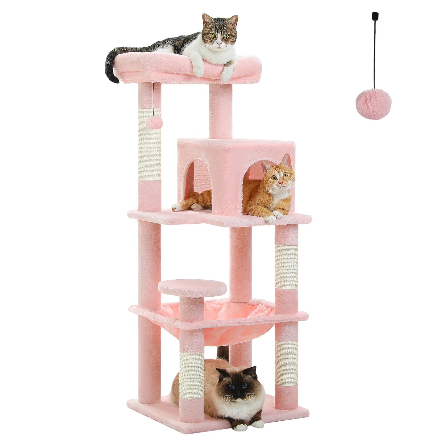 Luxury Multi-Level Cat Tree Tower with Condo, Scratching Post & Cat Toys for Indoor Cats