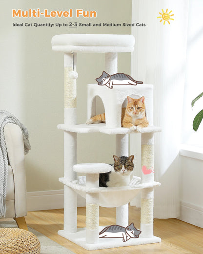 Luxury Multi-Level Cat Tree Tower with Condo, Scratching Post & Cat Toys for Indoor Cats