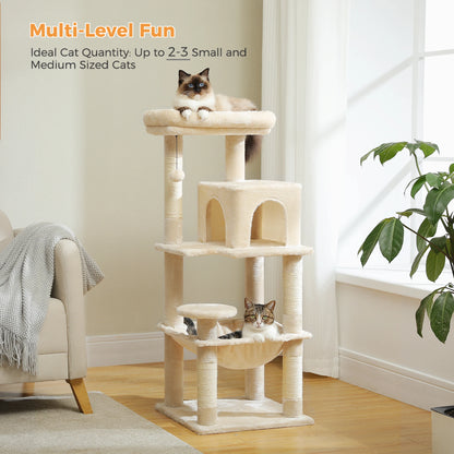 Luxury Multi-Level Cat Tree Tower with Condo, Scratching Post & Cat Toys for Indoor Cats